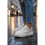 Lufian Kadın Hakki Deri Yüksek Taban Sneaker Ayakkabısı Beyaz