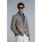 Lufian Luta Spor Erkek Blazer Ceket Slim Fit Kahverengi - 56
