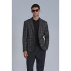 Lufian Mani Spor Erkek Blazer Ceket Slim Fit Koyu Gri - 48