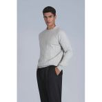 Lufian Minimalist Erkek Kazak - Oversize, Uzun Kol, Yuvarlak Yaka