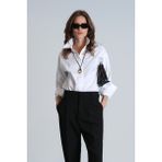 Lufian Ottava Kadın Gömlek Regular Fit Beyaz - XS