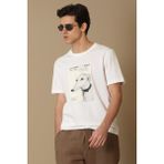 Lufian Oversize Minimalist Erkek T-Shirt - Kısa Kol Yuvarlak Yaka Günlük - 2XL - Beyaz