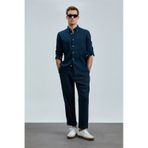 Lufian Pitaya Erkek Keten Gömlek Comfort Fit Lacivert Lacivert 111010630100200 Lacivert