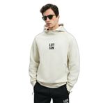 Lufian Snow Erkek Kapüşonlu Sweatshirt, Kırık Beyaz, 2XL