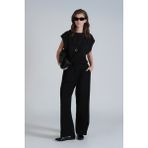 Lufian Valery Kadın T- Shırt Regular Fit Siyah - XL