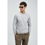 Lufian Victor Erkek Uzun Kol T-Shirt Gri Standart Yaka 100 İplik Kumaş ile Rahat Kesim - 3XL