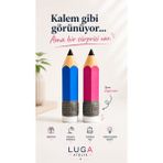 LUGA ATÖLYE Dev Kalem Kutusu - 3D Baskı Kalem Şeklinde Çok Amaçlı Organizer - Mavi