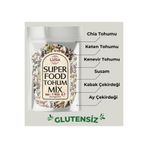 Luga Glutensiz Süperfood Chia Keten Kenevir Tohumu Susam Kabak ve Ay Çekirdeği İçi Karışım Mix 1 KG