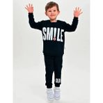 Luggi Baby Bisiklet Yaka Baskılı Erkek Bebek Sweatshirt ve Eşofman Alt 2'li Takım - 6 - 9 Ay - Lacivert - Beyaz