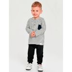 Luggi Baby Bisiklet Yaka Baskılı Erkek Bebek Sweatshirt ve Eşofman Alt 2'li Takım - 9 - 12 Ay - Lacivert