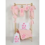 Luggi Baby Yenidoğan Baskılı Hastane Çıkış Seti 10LU Kız Çocuk - Pembe