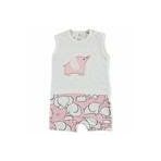 Luggi Tiny Elephant Pamuklu Bisiklet Yaka Pembe Kız Bebek Barbatöz