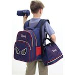 Lugmo 3 Lü Ortaokul Çanta Seti İlkokul Çantası Komple Astarlı Göz Lacivert