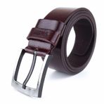 Lugmo 4,5 cm Bordo Hakiki 100% Deri Erkek Kemeri