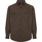Lugon Erkek Çift Cep Kışlık Kaşmir Gömlek - 4XL - Kahverengi