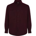 Lugon Klasik Kışlık Çift Cep Kaşmir Erkek Gömlek - 2XL - Bordo