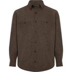Lugon Klasik Kışlık Çift Cep Kaşmir Erkek Gömlek - 2XL - Kahverengi