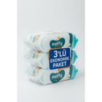 Lui Baby 3'lü Eko Paket 3x90 270 Yaprak Moffy Sensitive Islak Mendil 90’lı Kapaklı Paket Alkolsüz Hypoallergenic %98 Saf Su