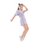 Lui Kids Kız Çocuk Kedi Baskılı Crop Bisiklet Yaka Kısa Kollu Tişort Şort Takım (Yeşil, 8-9 Yaş)