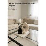 Lui Tasarım Krem Bohem Xl Büyük Boy Seramik Nordic Tarz Krem Sade Iskandinav Tarzı Donut Vazo Seramik 31*31cm