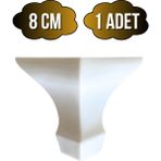 Lükens Beyaz 8cm Plastik Ayak Mobilya Masa ve Dolap Ayağı(8cm)(Beyaz) - 8cm - 1 ADET