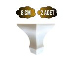 Lükens Beyaz 8Cm Plastik Ayak Mobilya Masa Ve Dolap Ayağı(8Cm)(Beyaz) Beyaz 8Cm 8Cm - 2 Adet