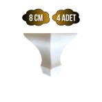 Lükens Beyaz 8Cm Plastik Ayak Mobilya Masa Ve Dolap Ayağı(8Cm)(Beyaz) Beyaz 8Cm 8Cm - 4 Adet