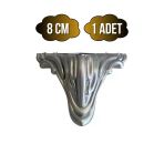 Lükens Desenli Gümüş 8Cm Plastik Ayak Mobilya Masa Ve Dolap Ayağı(8Cm)(Gümüş Gri) Gri 8Cm 8Cm - 1 Adet