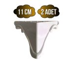 Lükens Şeritli 11Cm Plastik Ayak Mobilya Masa Ve Dolap Ayağı(Beyaz)(11Cm) Beyaz 11Cm 11Cm - 2 Adet