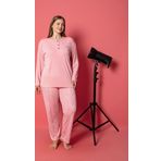 Lukitus Bambu Uzun Kol Battal Büyük Beden Kadın Pijama Takımı