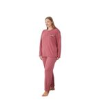 Lukitus Büyük Beden Battal İnterlok Pijama Takımı (Bordo, 4XL)