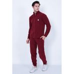 Lukitus Tam Fermuarlı Polar Erkek Eşofman Takımı Bordo
