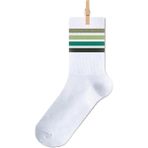 Lukitus Unisex Çizgili Kolej Çorabı 4 Adet - Beyaz - 36 - 40