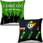 LUKIUP Futbol süs yastık kılıfı, 3 ayrı cep, yastık kılıfı, 45 x 45 cm futbol yastığı, spor dekorasyonu, hediye, futbol taraftarı dekorasyonu, babalar günü, eş, hayranlar için hediye fikri