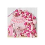 Lüks 1 Yaş Doğum Günü Balon Seti Fuşya Makaron Pembe, 6576546556565