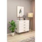 Lüks 4 Çekmeceli Şifonyer Komodin %100 Mdf Çok Amaçlı Düzenleyici Şf-02 Beyaz