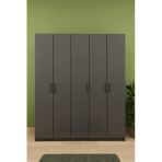 Lüks 5 Kapaklı Portmanto Askılı Vestiyer %100 Mdf Ayakkabılık Dolabı V09 Koyu Gri