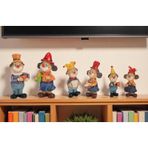 Lüks 6 Lı Polyester Palyaço Biblo Seti Dekoratif Obje Ev Ofis Hediyesi Vitrin Konsol Süsü Set 6