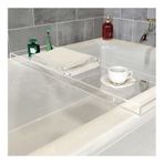 Lüks Akrilik Küvet Tepsisi Caddy, Kaymaz Tasarım, Beyaz, Şarap Kadehi, Kitaplar, Rahatlama, Ev Banyosu Temel, Spa Aksesuarı için 81,28 x 20,32 cm Banyo Nizer