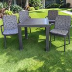 LÜKS ARKALIKLI SANDALYE MİNDERİ 4LÜ 4CM SÜNGERLİ ÖRÜMCEK DESEN 42x42