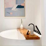 Lüks Bambu Küvet Tepsisi Caddy - Ceviz Ağacı Kaymaz Küvet Standı, Bağımsız Küvetler için, Ekstra Büyük (80 x 30 x 5 cm), Zarif Spa Nizer ve Şık Banyo Aksesuarı