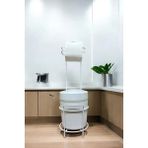 Lüks Banyo Mutfak Çöp Kovası Metal Standlı Tuvalet Wc Kağıtlık Seti - Beyaz