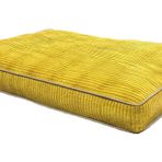 Lüks Dayanıklı Şönil Kumaş Visco Dolgulu Çift Taraflı Ve Fermuarlı Yıkanabilir Köpek Yatağı-XL(70x100x10cm)(FşönilHardal)