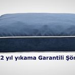 Lüks Dayanıklı Şönil Kumaş Visco Dolgulu Çift Taraflı Ve Fermuarlı Yıkanabilir Köpek Yatağı(Fşönilmavi) (Medium)