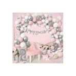 Lüks Doğum Günü Balon Zincir Set, MAKARON PEMBE
