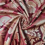 Lüks Döşemelik Kumaş - Şönil Kadife, İpek Efektli, Goblen Dokuma | 58" (150 cm) Genişlik | Perdeler, Minderler, Kanepeler | Metre Başına Satılır (Bordo Damask)