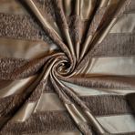 Lüks Döşemelik Kumaş – Şönil Kadife, İpek Efektli, Goblen Dokuma | 58" (150 cm) Genişlik | Perdeler, Minderler, Kanepeler | Metre Başına Satılır (Khaki Çizgili Şönil Kadife)
