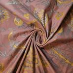 Lüks Döşemelik Kumaş - Şönil Kadife, İpek Efektli, Goblen Dokuma | 58" (150 cm) Genişlik | Perdeler, Minderler, Kanepeler | Metre Başına Satılır (Pastel Pembe Çiçekli Çiçekli)