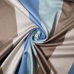 Lüks Döşemelik Kumaş – Şönil Kadife, İpek Efektli, Goblen Dokuma | 58" (150 cm) Genişlik | Perdeler, Minderler, Kanepeler | Metre Başına Satılır (Taş Mavisi Kahverengi Çizgili)