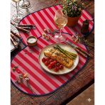 Lüks Duck Kumaş 2'Li Oval Amerikan Servis Seti - Su İtici Ve Leke Tutmaz - 35X45 Cm